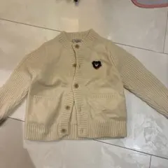 DOUBLE. ミキハウス カーディガン クリーム色 90