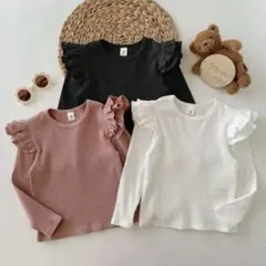 SHEIN フリル　Tシャツ 3枚セット 6-9M リブニット