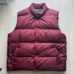 90s Eddie Bauer グースダウンベスト L バーガンディ