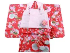 【新品】七五三 3歳女の子 総柄 着物 7点セット 被布コートセット　27のサムネイル