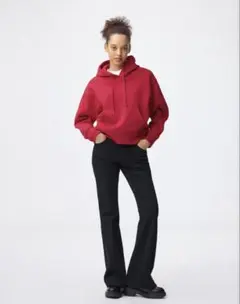 スリムフレアジーンズ ブラック GU