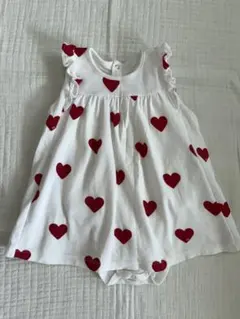 【PETIT BATEAU】 ハート柄ワンピース 12m/74cmのサムネイル