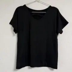 フェルトマリエッタ クロスネック 半袖Tシャツ ブラックのサムネイル