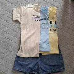 Tシャツ３枚とデニムショートパンツまとめ売り 140