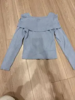 【INGNI】オフショルニット　ライトブルー