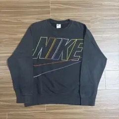old NIKE マルチカラー刺繍 スウェット ブラック