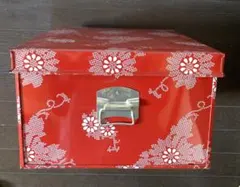 쇼와 레트로 花柄 ブリキ スチール衣装ケース 収納ボックス ヴィンテージ