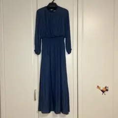ワンピース 長袖　ロング　紺　ラメゾン　LA MAISON
