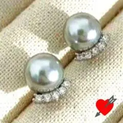 ピアス　パール　レディース　シルバー　グレー大人可愛い　真珠　普段使い　春服