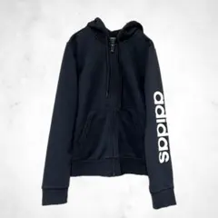 adidas アディダス　パーカー　M 黒　ロゴ