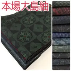 【TAMA屋】全て正絹 全て本場大島紬 たてよこ まとめ売り10点TM2630