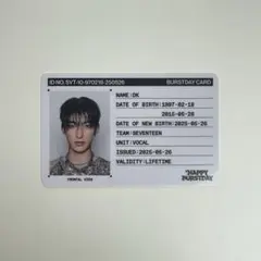 seventeenHAPPY BURSTDAY ドギョム ID カード