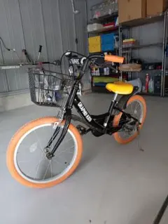 【更に値下げ】GRAPHIS 折りたたみ自転車 ブラック/オレンジ GR-FD 折りたたみ自転車 6段変速 カゴ・ライト・鍵・反射シール付き