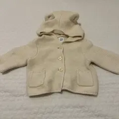 baby GAP フード付きカーディガン クリーム色　くま耳