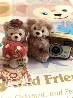 ダッフィー　ぬいぐるみ　ストラップ　秋のぼうけん　カメラポーチ付きキーホルダー