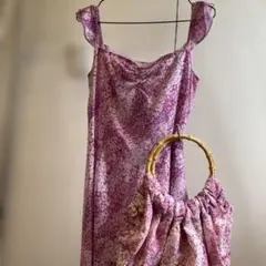 IMAGE 花柄キャミワンピース.11AR.パープル.共布バックのサムネイル