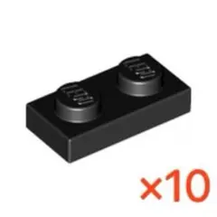 【LEGO】　プレート1×2　ブラック　10個　⑥