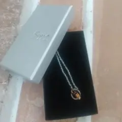 Sepia2連リング天然ダイヤステンレスネックレス(レディース)