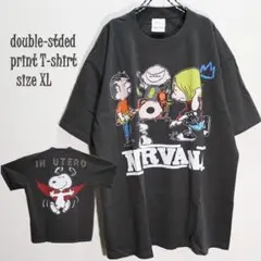【新品】ビンテージ加工　バンドTシャツ　XL　ニルヴァーナ × スヌーピーのサムネイル