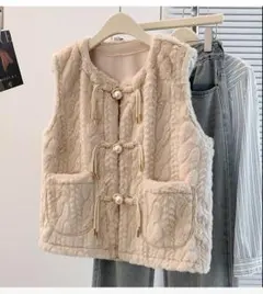 人気新作 おしゃれ度高め 暖かい 袖なし 丸襟 ベスト アウター 柔らかくて