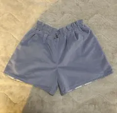 ハーフパンツ 青と白チェックリバーシブル