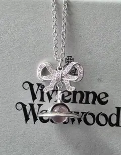 Vivienne Westwood ネックレス リボン ピンクオーブ