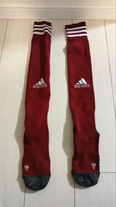 adidas サッカーソックス バーガンディ×ホワイト