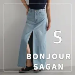 "新品・タグ付"フロントスリットデニムスカート/BONJOUR SAGAN