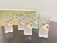 東洋ガラス 花柄タンブラー5個セット