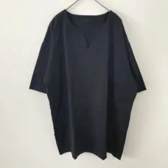 junhashimoto ジュンハシモト　スキッパー半袖Tシャツ 黒　綿100%のサムネイル