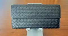 Bottega Veneta イントレチャート 二つ折り財布 ブラックのサムネイル