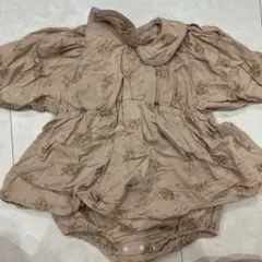花柄ロンパース サイズ80 ベージュ　アプレレクール