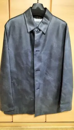 【INTERMEZZO】美品　黒 ステンカラーコート 合成皮革