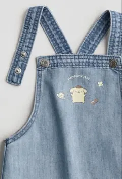 H&M ポムポムプリン 80㎝ デニムショートオーバーオール