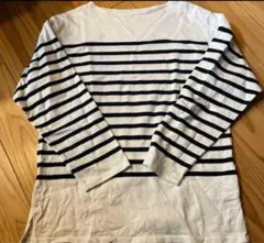 美品　シオタ　CSLM-104M 白黒ストライプ 長袖カットソー　サイズ5