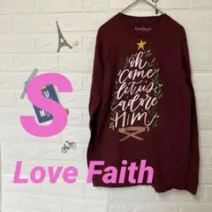 Love Faith クリスマスツリー柄長袖Tシャツ 【S】
