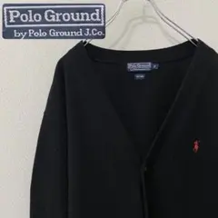 【古着 USED 】Polo Ground ブラック カーディガン M