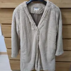 GLOBAL WORK ベージュ フェイクファー ロングコート M