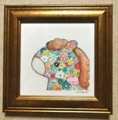 水彩原画【花がらうまちゃん】イラスト