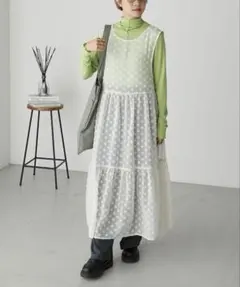 forksy. シアードットジャガードワンピース
