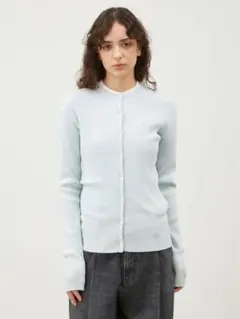 Mila Owen クルーネックリブニットカーディガン