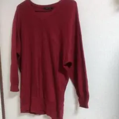 INGNI バーガンディ Vネック カットソーM