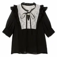 【新品タグ付き】SNIDEL スナイデル 楊柳シフォンレースブラウス MIX