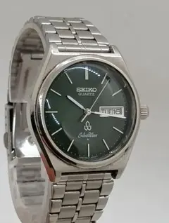 SEIKO QUARTZ SilverWave 腕時計 グリーン文字盤 稼動 - メルカリ