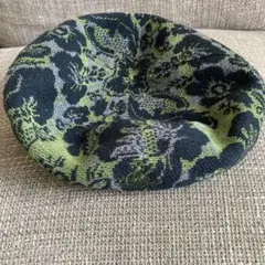 Vivienne Westwood 花柄ベレー帽 黒と緑