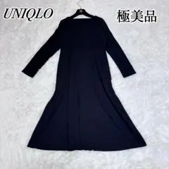 極美品✨ ユニクロ UNIQLO ブラック ロングワンピース Mサイズ