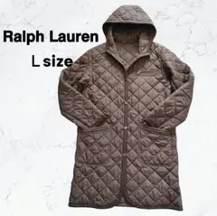 RALPH LAUREN キルティングジャケットコート ロング ブラウン Ｌ