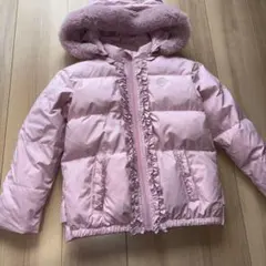 か*ん様 メゾピアノ　フリルショート ダウン ブルゾン　130　ピンク　フード