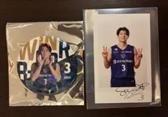 横浜ビーコルセアーズ　安藤誓哉　缶バッジ　チェキ風カード