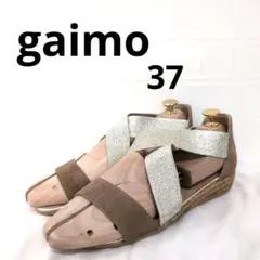 232○ 値下げgaimo ベージュ スエード クロスストラップ サンダル 37